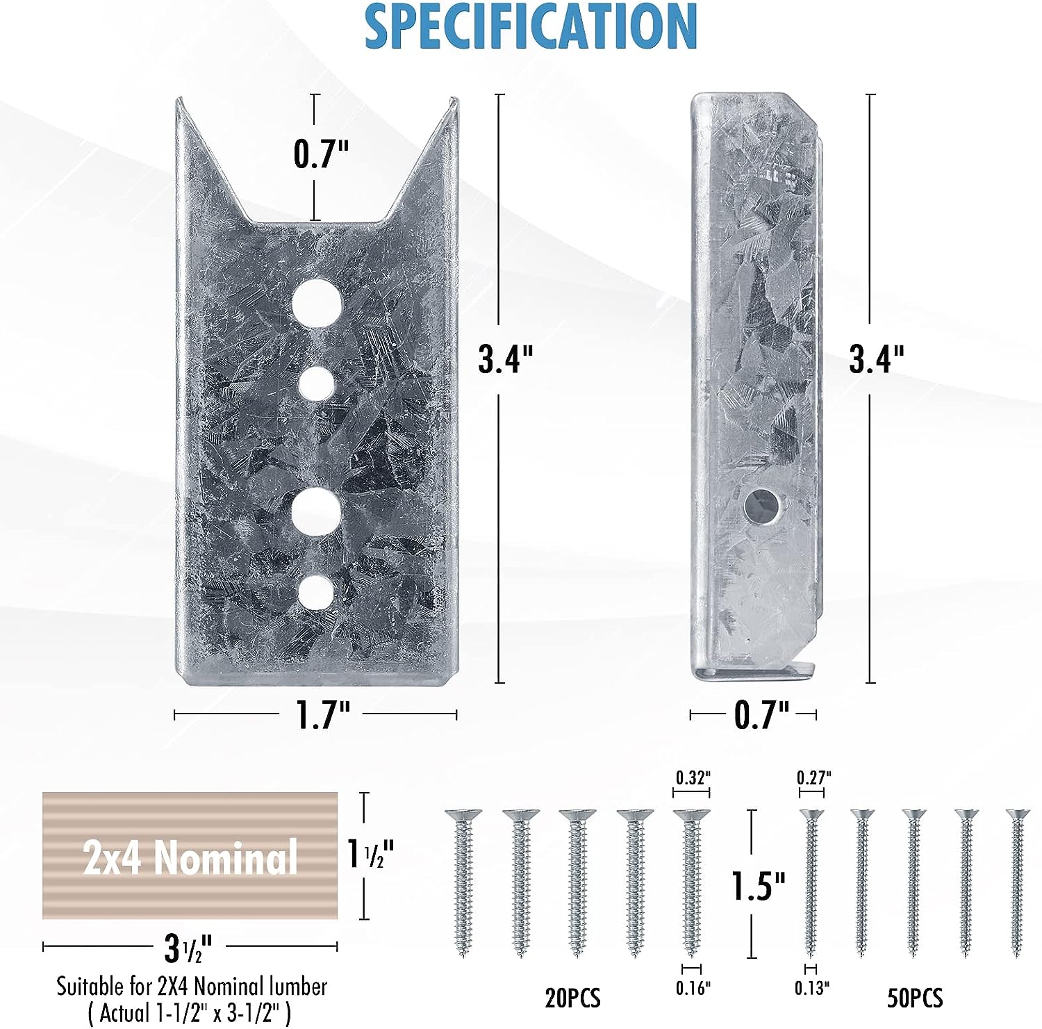 Galvanized Brackets for Wood Rail - Buy fence post brackets, fence panel brackets, fence rail brackets Product on Surealong